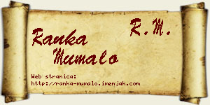Ranka Mumalo vizit kartica